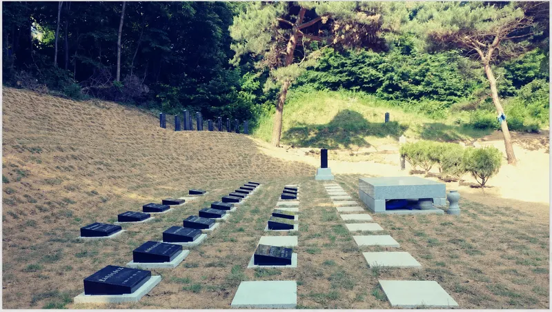 평장묘가 정연하게 조성된 묘역